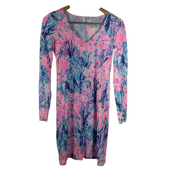Lilly Pulitzer Davie Dress Pink and Blue Size XXS - Picture 2 of 9